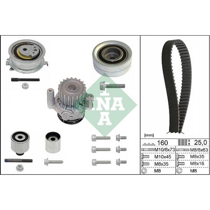 Ремкомплект ГРМ с водяным насосом Audi A3/A3 Sportback 03>13 Skoda Octavia III/Octavia III 530055032