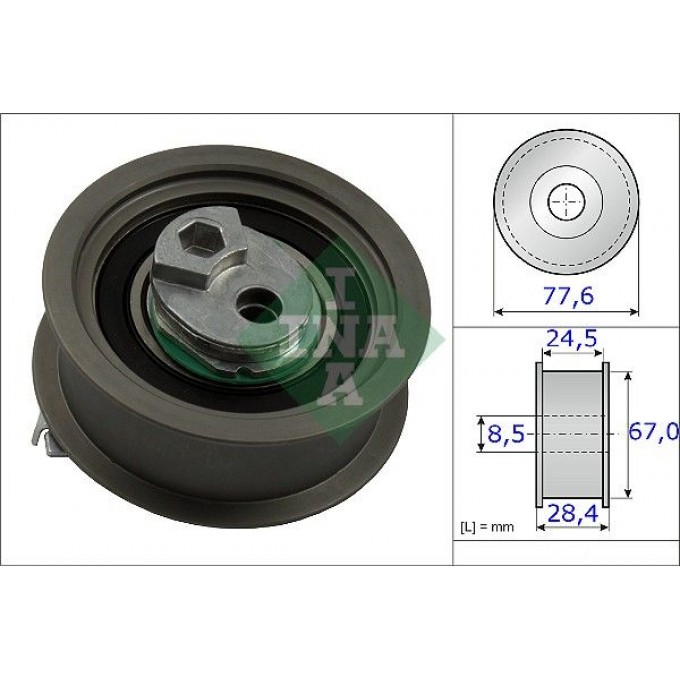 Ролик натяжной ремня ГРМ AUDI. SEAT. SKODA. VW 2.0TFSi 16V 06> 531085110