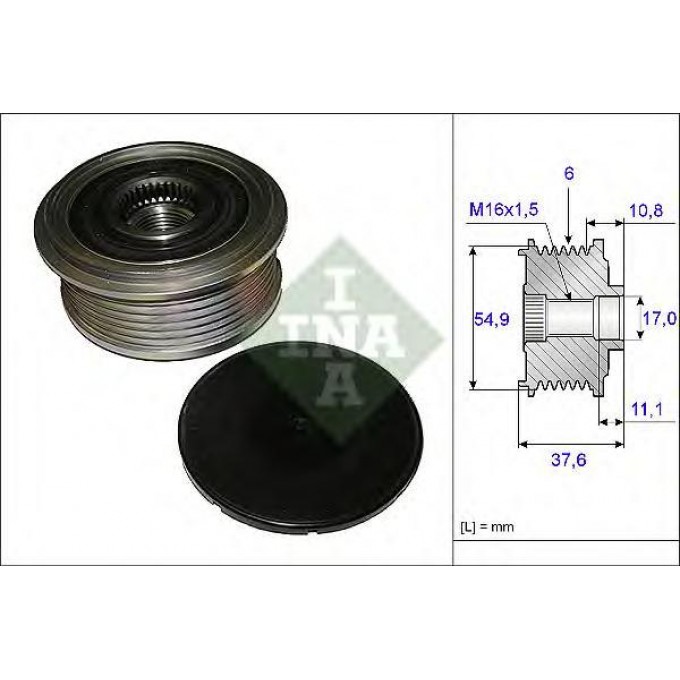 Шкив генератора INA 535012310