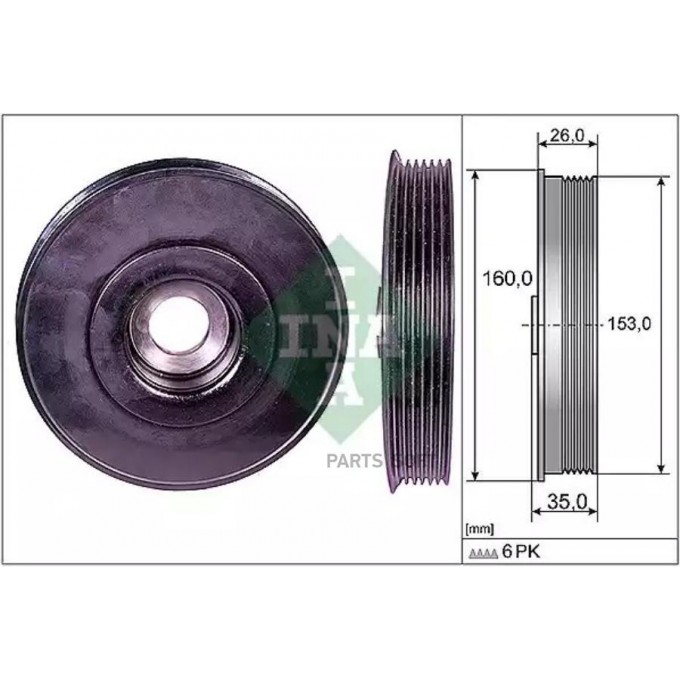 INA Шкив коленвала PSA/FORD 544007910